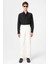 Beyaz Çizgili Relaxed Fit Erkek Pantolon 2