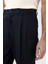 Lacivert Keten Karışımlı Erkek Baggy Pantolon 4