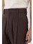Kahve Pileli Baggy Fit Erkek Pantolon 5