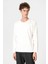 Beyaz Relaxed Fit Basic Erkek T-Shirt 4