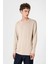 Bej Relaxed Fit Basic Erkek T-Shirt 3
