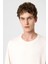 Ekru Relaxed Fit Basic Erkek T-Shirt 4