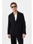 Siyah Relax Fit Diagonel Ince Erkek Blazer Ceket 7
