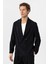 Siyah Relax Fit Diagonel Ince Erkek Blazer Ceket 4