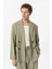 Haki Relax Fit Diagonel Ince Erkek Blazer Ceket 3