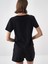 Kadın Siyah Regular Fit Pamuklu Basic Tişört 4