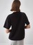 Kadın Siyah Oversize Pamuklu Basic Tişört 4