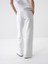 Beyaz Oversize Pamuklu Pantolon 4