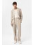Bej Relax Fit Diagonel Ince Erkek Blazer Ceket 3