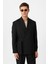 Siyah Kuşaklı Relax Fit Erkek Blazer Ceket 1