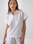 Kadın Beyaz Oversize Pamuklu Sweatshirt 1