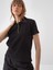 Kadın Siyah Regular Fit Pamuklu Polo Yaka Tişört 1