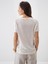 Kadın Naturel Oversize Keten Tişört 4