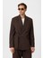 Kahve Kuşaklı Relax Fit Erkek Blazer Ceket 2