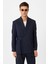 Lacivert Kuşaklı Relax Fit Erkek Blazer Ceket 1
