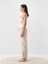 Kadın Naturel Slim Fit Keten Bluz 3