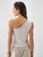 Kadın Naturel Slim Fit Keten Bluz 4
