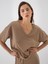 Kadın Camel Oversize Pamuklu Bluz 1