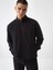 Siyah Regular Fit Pamuklu Sweatmont 1