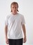 Erkek Beyaz Slim Fit Pamuklu Basic Tişört 1