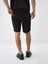 Siyah Slim Fit Pamuklu Şort 4