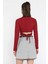 Bel Lastikli ve Bağlamalı Kadın Kabartma Desen Crop Top Bluz 3