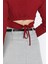 Bel Lastikli ve Bağlamalı Kadın Kabartma Desen Crop Top Bluz 4