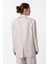 Bej 100% Keten Kadın Blazer Ceket 5