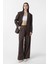 Kahve 100% Keten Kadın Blazer Ceket 3