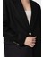 Siyah 100% Keten Kadın Blazer Ceket 4