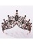 Siyah Barok Vintage Mor Kristal Boncuk Gelin Tiaras Taç Gelin Saç Bandı Siyah Rhinestone Pageant Diadem Düğün Saç Aksesuarları (Yurt Dışından) 1