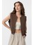 Kahve Oversize Kadın Yelek 1