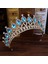Taç Stili Kraliçe Tacı Rhinestone Düğün Kafa Gelin Saç Takı Kraliyet Mavi Kristal Kadınlar Diadem Büyük Quinceanera Tiaras ve Gelinler Için Taçlar (Yurt Dışından) 1