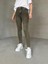 JEAN-08131 Haki Yıkama Kumaş Yüksek Bel Likralı Skinny Jean 2