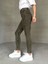 JEAN-08131 Haki Yıkama Kumaş Yüksek Bel Likralı Skinny Jean 4