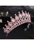 Gümüş Pembe Barok Lüks Pembe Kristal Gözyaşları Gelin Tiaras Taç Taklidi Pageant Diadem Kafa Düğün Saç Aksesuarları Tiara De Noiva (Yurt Dışından) 3