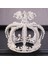 Gümüş Rengi Düğün Tacı Gümüş Renk Barok Rhinestone Kristal Inci Yuvarlak Taç Gelin Headdress Prenses Doğum Günü Taç Tiara Takı (Yurt Dışından) 2