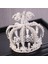 Gümüş Rengi Düğün Tacı Gümüş Renk Barok Rhinestone Kristal Inci Yuvarlak Taç Gelin Headdress Prenses Doğum Günü Taç Tiara Takı (Yurt Dışından) 3