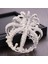 Gümüş Rengi Düğün Tacı Gümüş Renk Barok Rhinestone Kristal Inci Yuvarlak Taç Gelin Headdress Prenses Doğum Günü Taç Tiara Takı (Yurt Dışından) 4