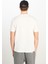 %100 Pamuk Regular Fit Normal Kesim Bisiklet Yaka Baskılı Ekru Tişört 5