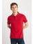 %100 Pamuk Regular Fit Normal Kesim Kırmızı Polo Yaka Tişört 1