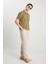 %100 Keten Regular Fit Normal Kesim Normal Bel Düz Paça Bej Pantolon 1