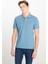 %100 Pamuk Regular Fit Normal Kesim Mavi Polo Yaka Tişört 1