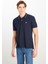 Pamuk Regular Fit Normal Kesim Lacivert Polo Yaka Tişört 1