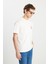 %100 Pamuk Relaxed Fit Geniş Kesim Bisiklet Yaka Kırık Beyaz Tişört 2