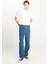 %100 Pamuk Asher Loose Fit Geniş Kesim Geniş Paça Mavi Jean Denim Pantolon 1