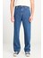 %100 Pamuk Asher Loose Fit Geniş Kesim Geniş Paça Mavi Jean Denim Pantolon 3