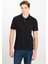 %100 Pamuk Regular Fit Normal Kesim Siyah Polo Yaka Tişört 1
