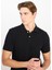 %100 Pamuk Regular Fit Normal Kesim Siyah Polo Yaka Tişört 4