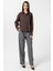 Kahve Kadın Basic Oversize Gömlek 3